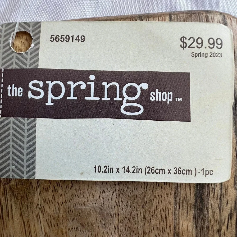 The Spring Shop Cutting Board Wood Etched Brown New 1pc HL9186560